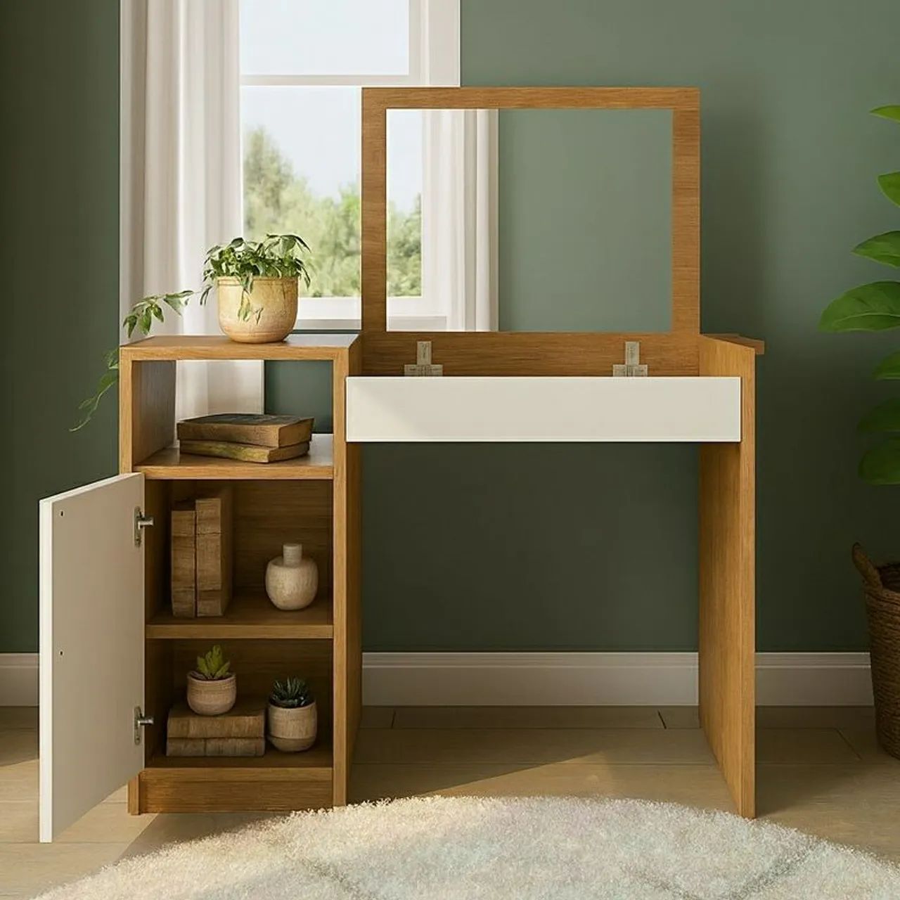 Penteadeira compacta com espelho interno - Foto 3