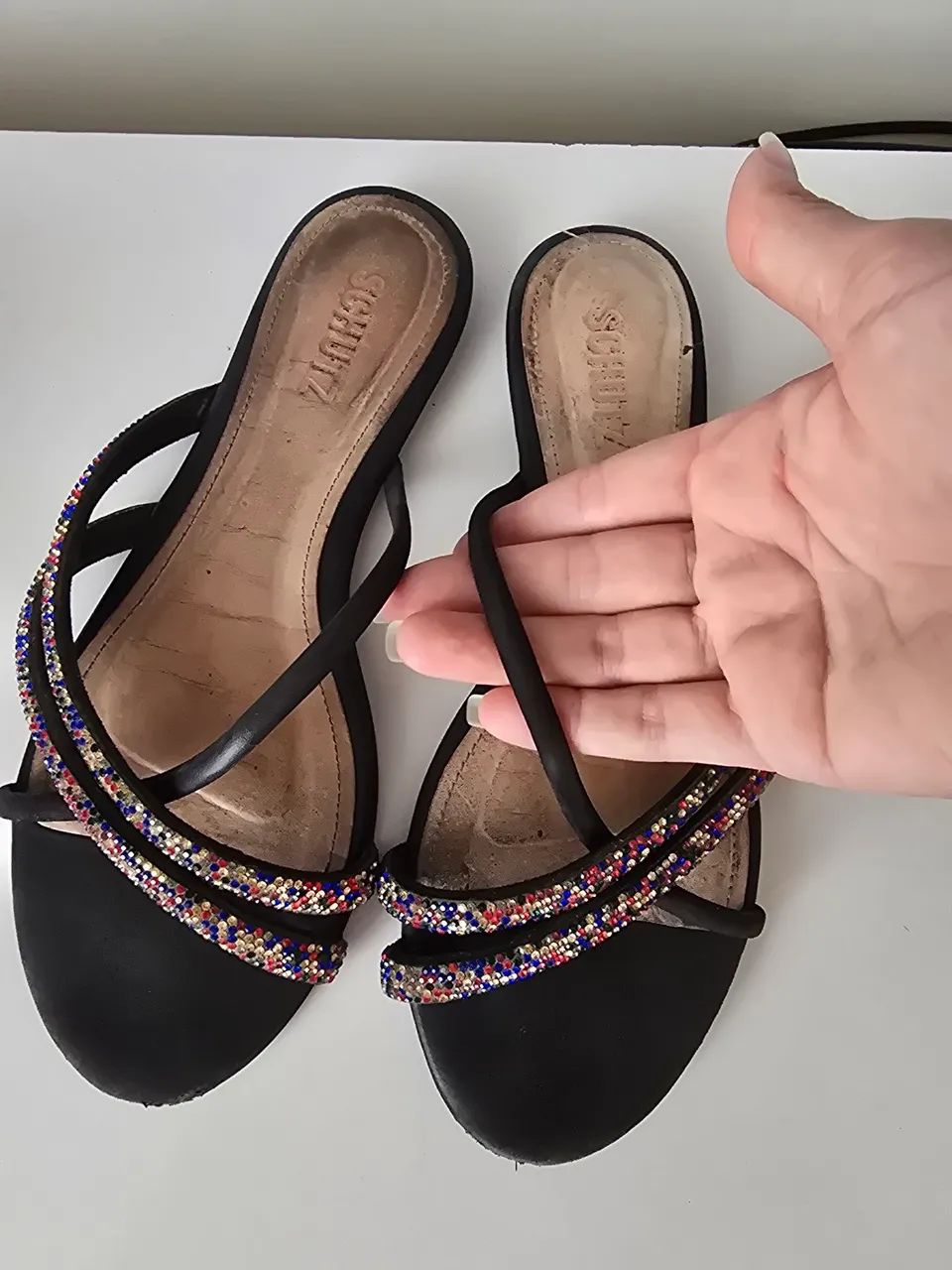 Rasteira schutz com brilho 36 - Foto 2