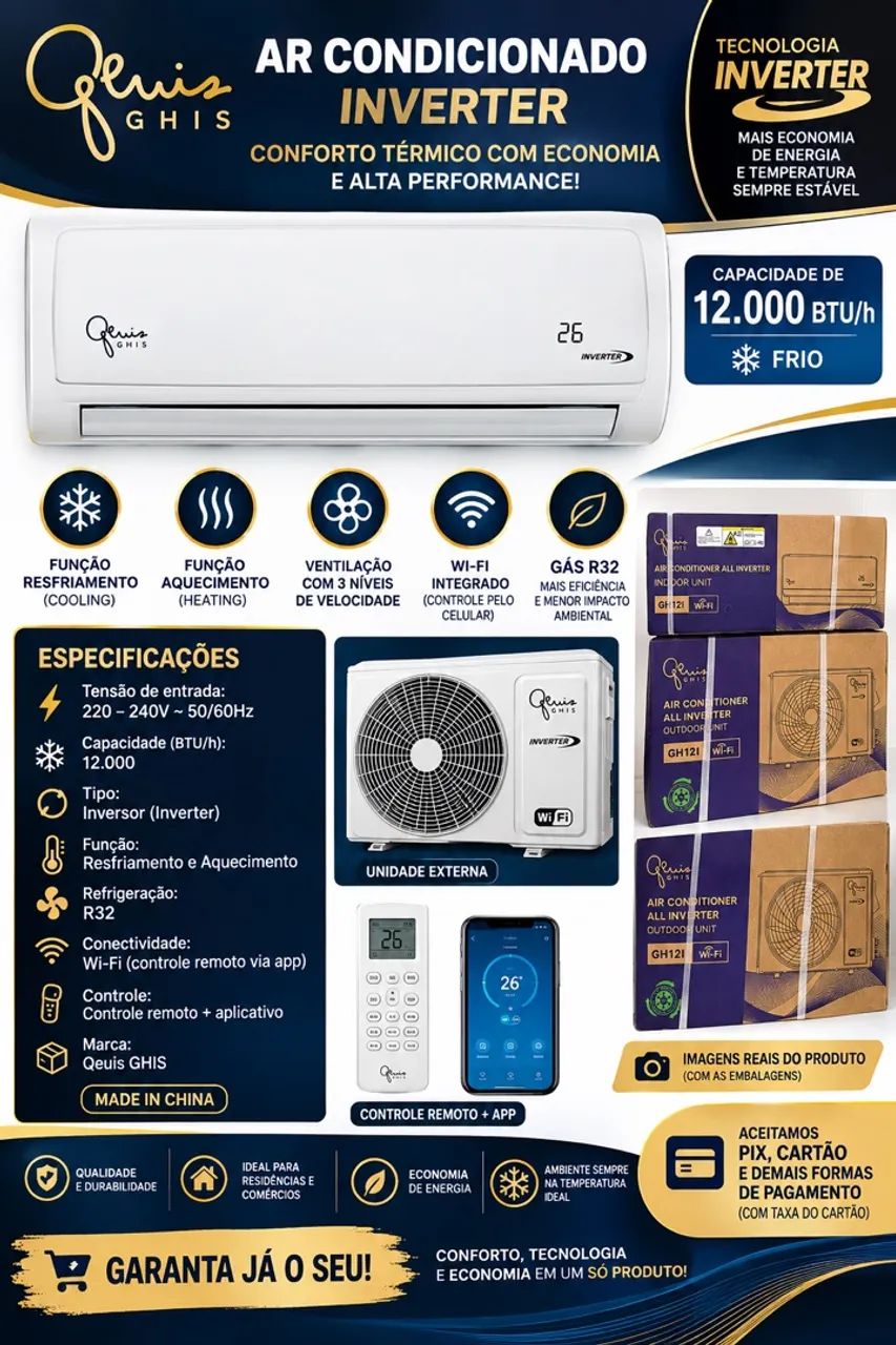 Ar condicionado 12000BTUs
