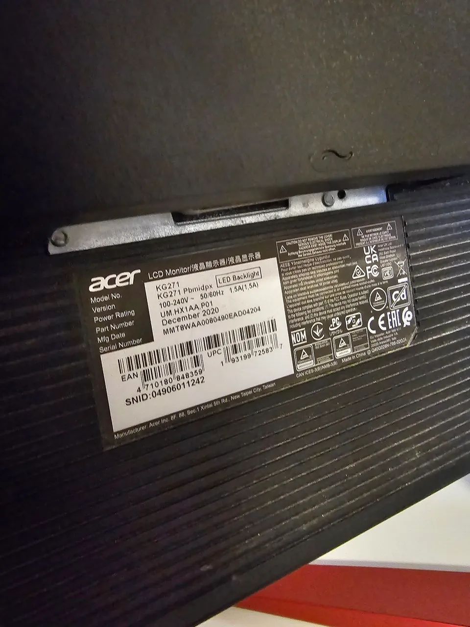 Monitor Acer Preto com tela de 24.5 polegadas 60Hz 127/220v - Foto 2