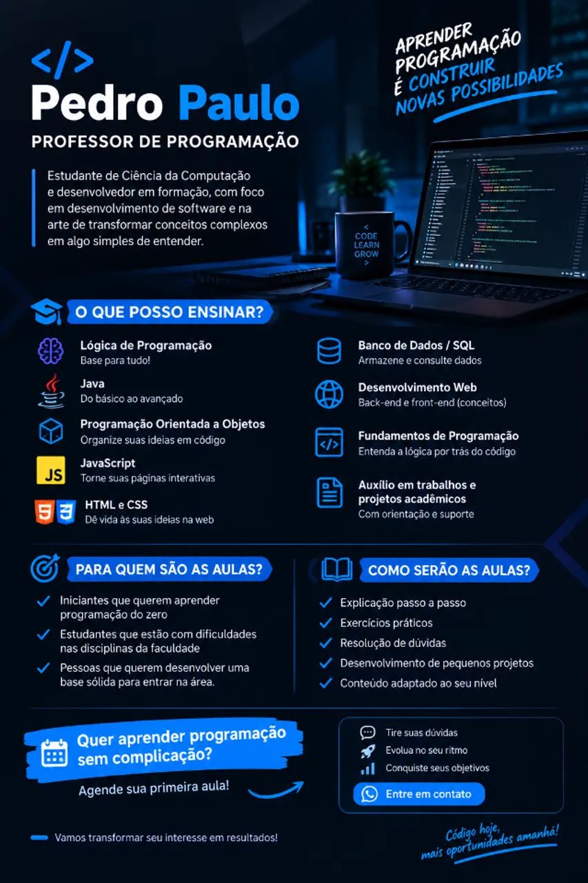 Aulas particulares de programação 