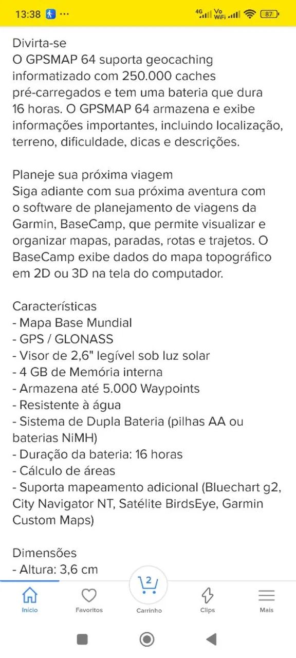 GPS Garmin 64MAPS - Foto 5