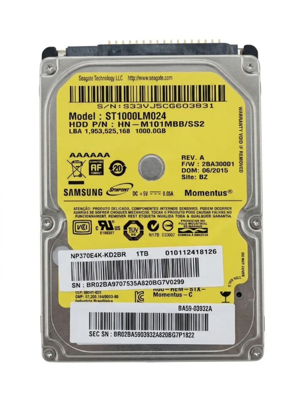 HD Notebook 1TB Samsung ST1000LM024