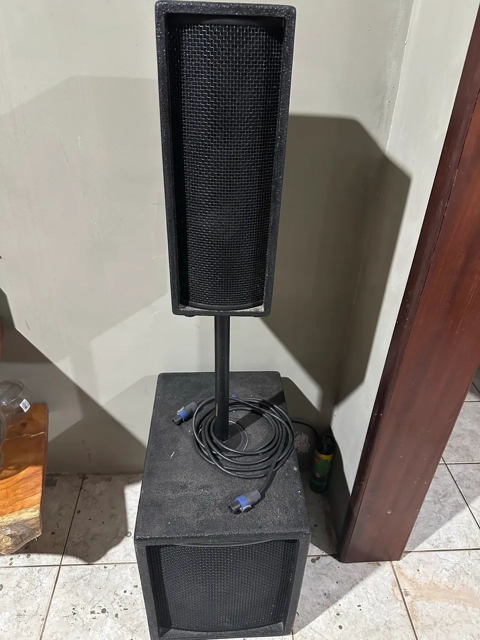 Som P.A line 4 polegadas + Sub ativo 500w . 