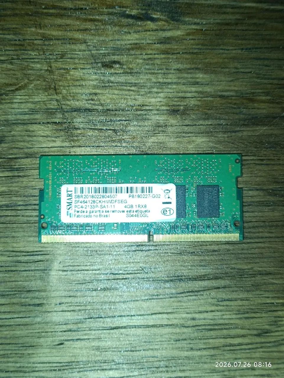 Memória RAM DRR4 4GB Para notebook