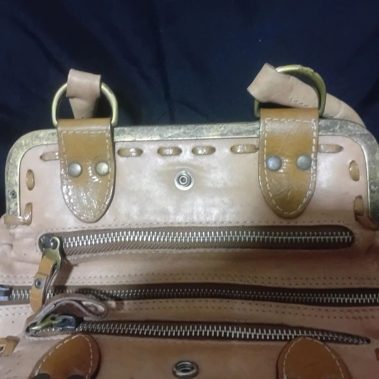 BOLSA VINTAGE DE COURO LUZ DA LUA  - Foto 5