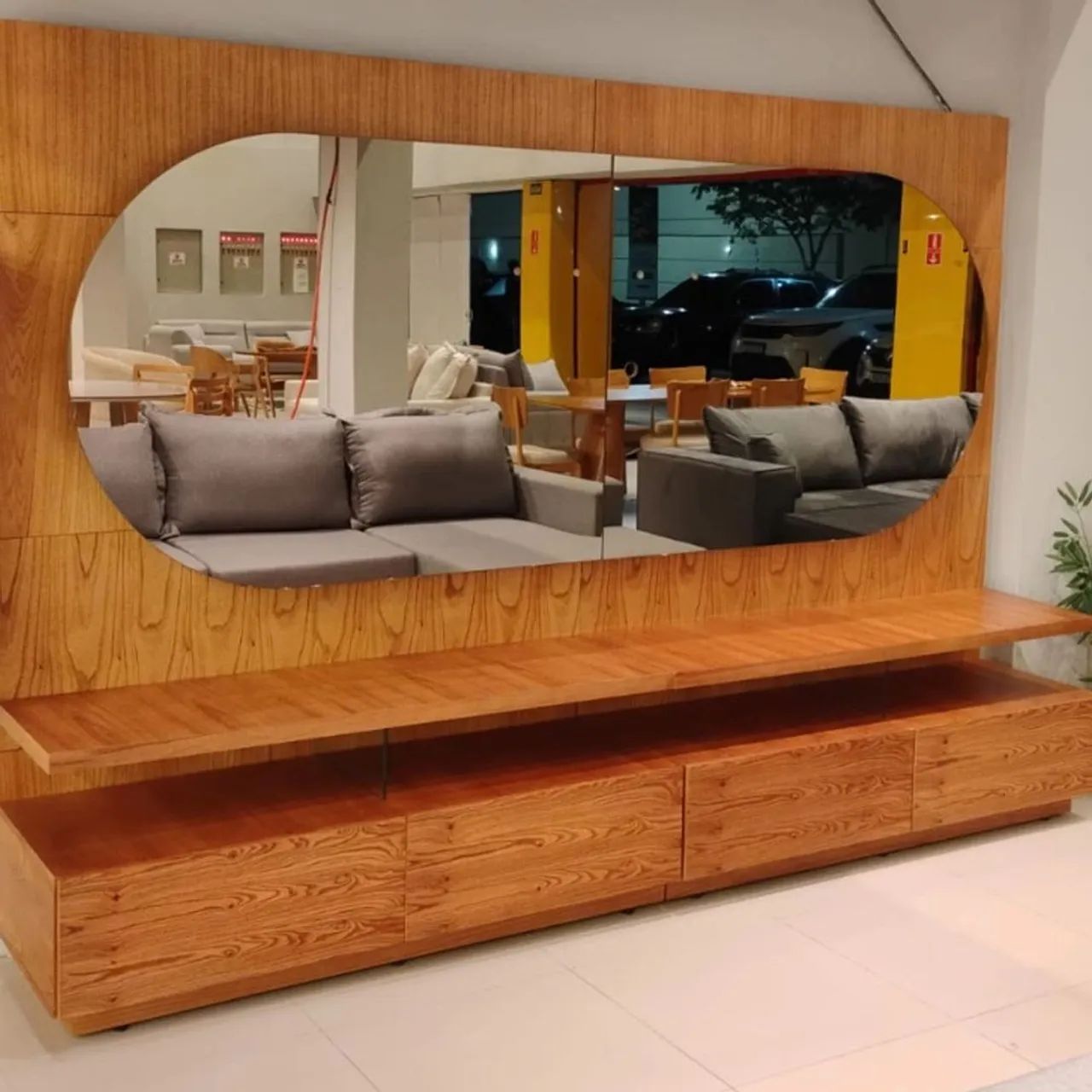 Sala home rack espelho 
