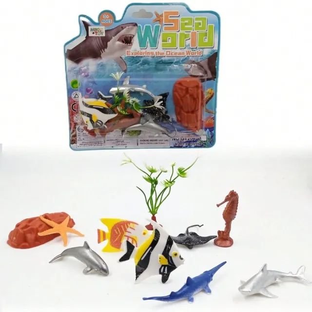 kit animal marinho de pvc sea worls com acessorios 11 pecas hpr229 gy204 - Foto 2