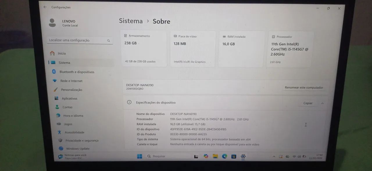Notebook lenovo T14