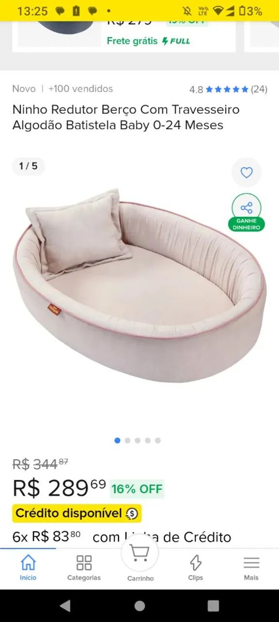 Ninho Moisés de linho Batistela  - Foto 4