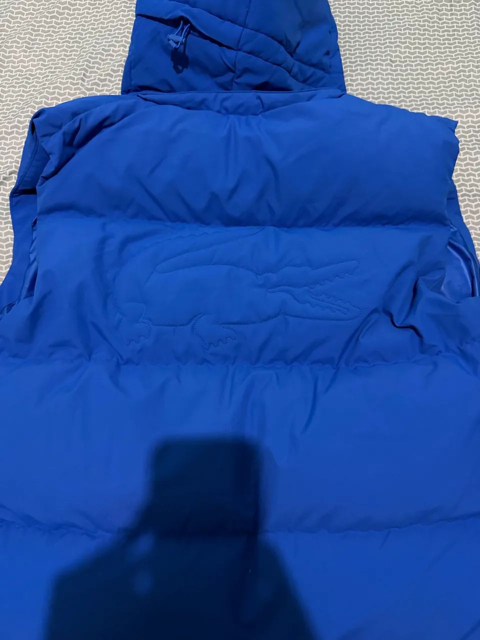 Colete Lacoste esportivo com crocodilo acolchoado Azul - Foto 3