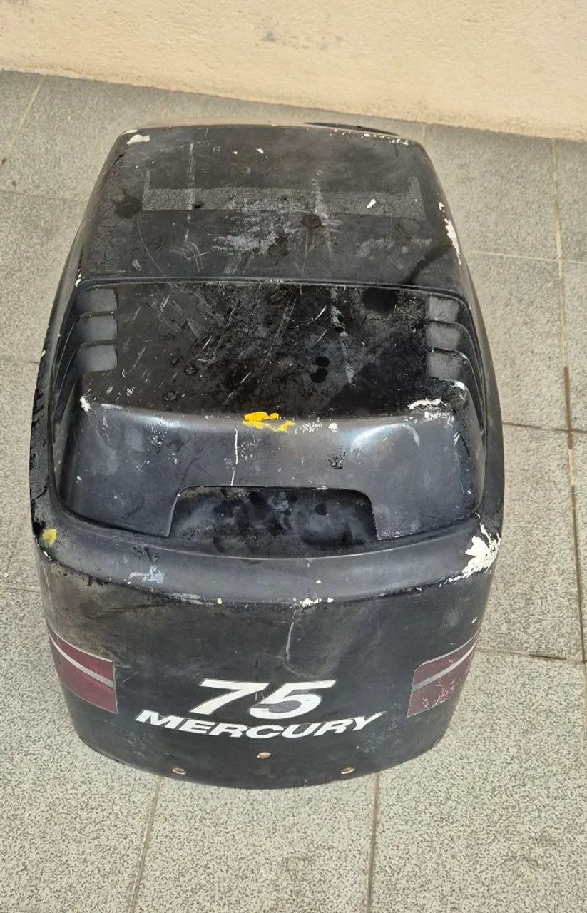 Capô carenagem motor popa mercury 75hp - Foto 5