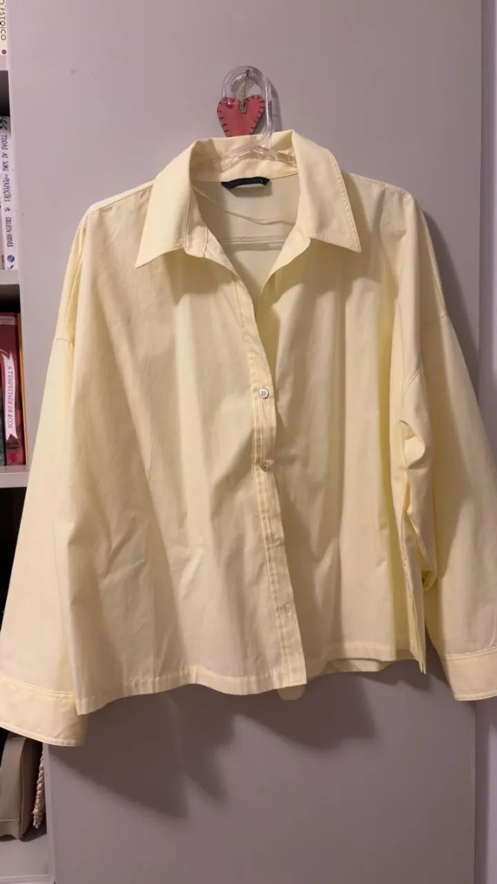 Camisa amarela - zara - m - Foto 2