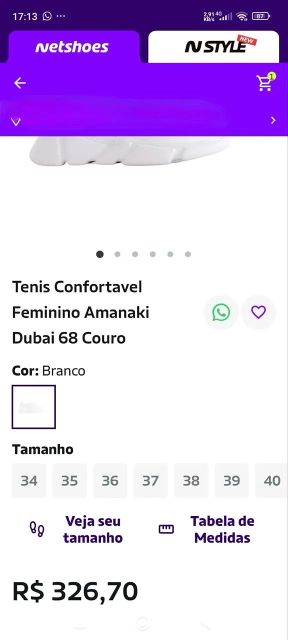 Tênis branco feminino  - Foto 2