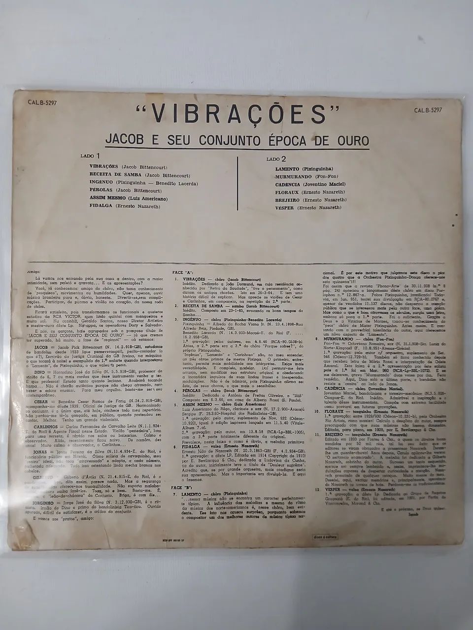 Lp jacob e seu conjunto época de ouro "vibrações " usado  - Foto 2