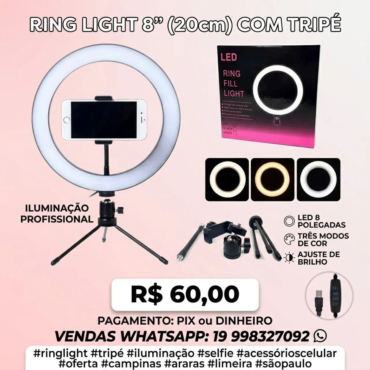 Ring light 8 polegadas