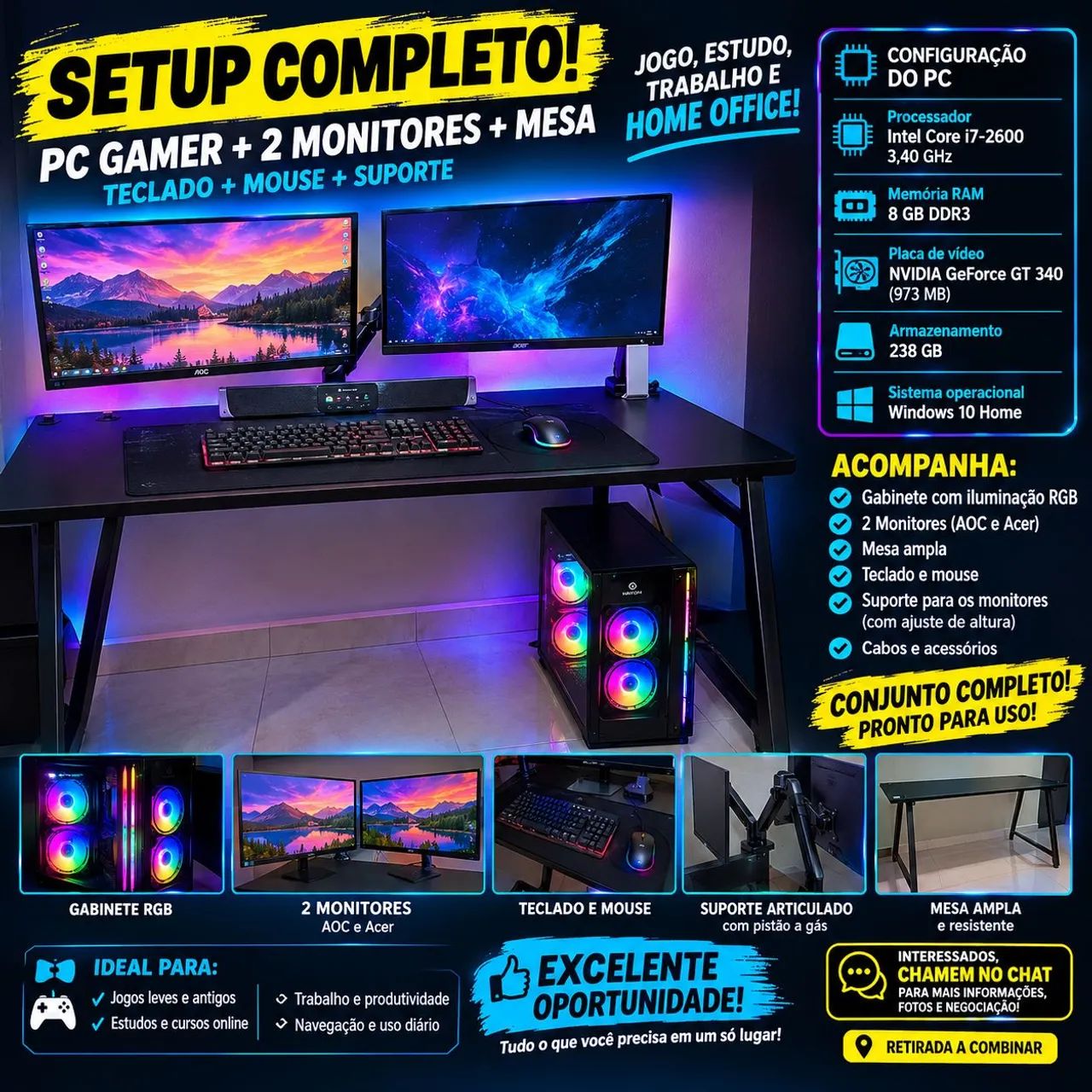 SETUP COMPLETO À VENDA - TUDO EM UM SÓ LUGAR!