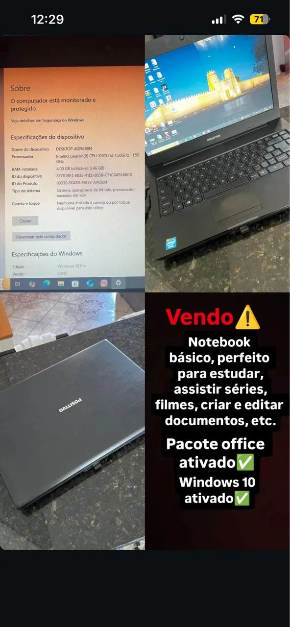 Notebook Positivo Unique S2500 - 14" (Excelente para estudos e tarefas básicas) - Foto 4
