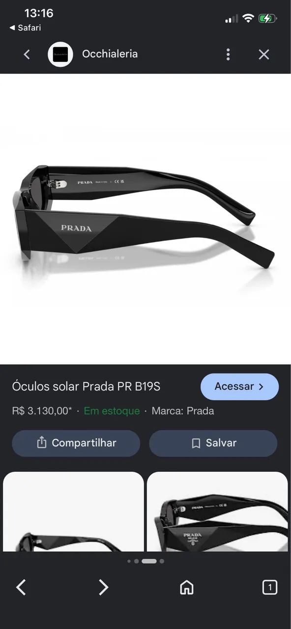 Óculos de sol - Prada - Pr06ys 16k2k1 53  - Foto 3