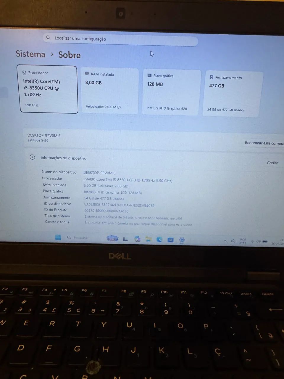 notebook dell i5 8 gen 480gb  - Foto 3