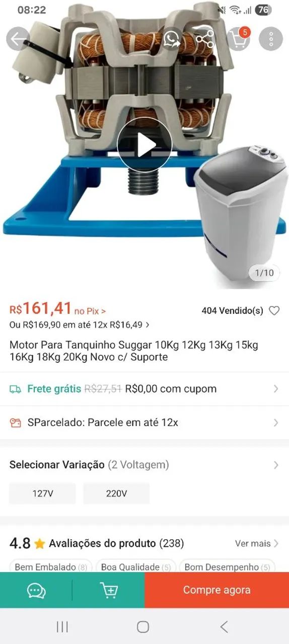 Motor de tanquinho lavar roupa - Foto 5