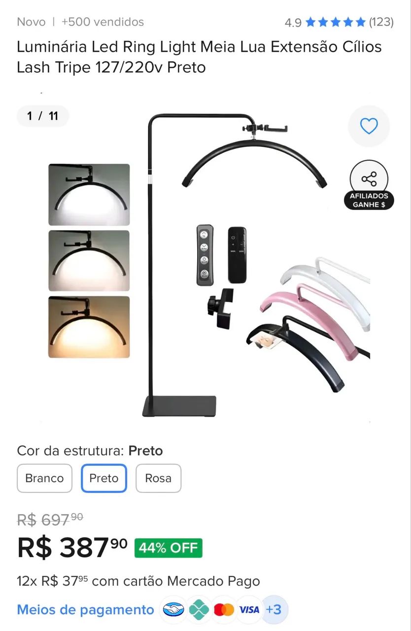 Luminária meia lua  - Foto 3