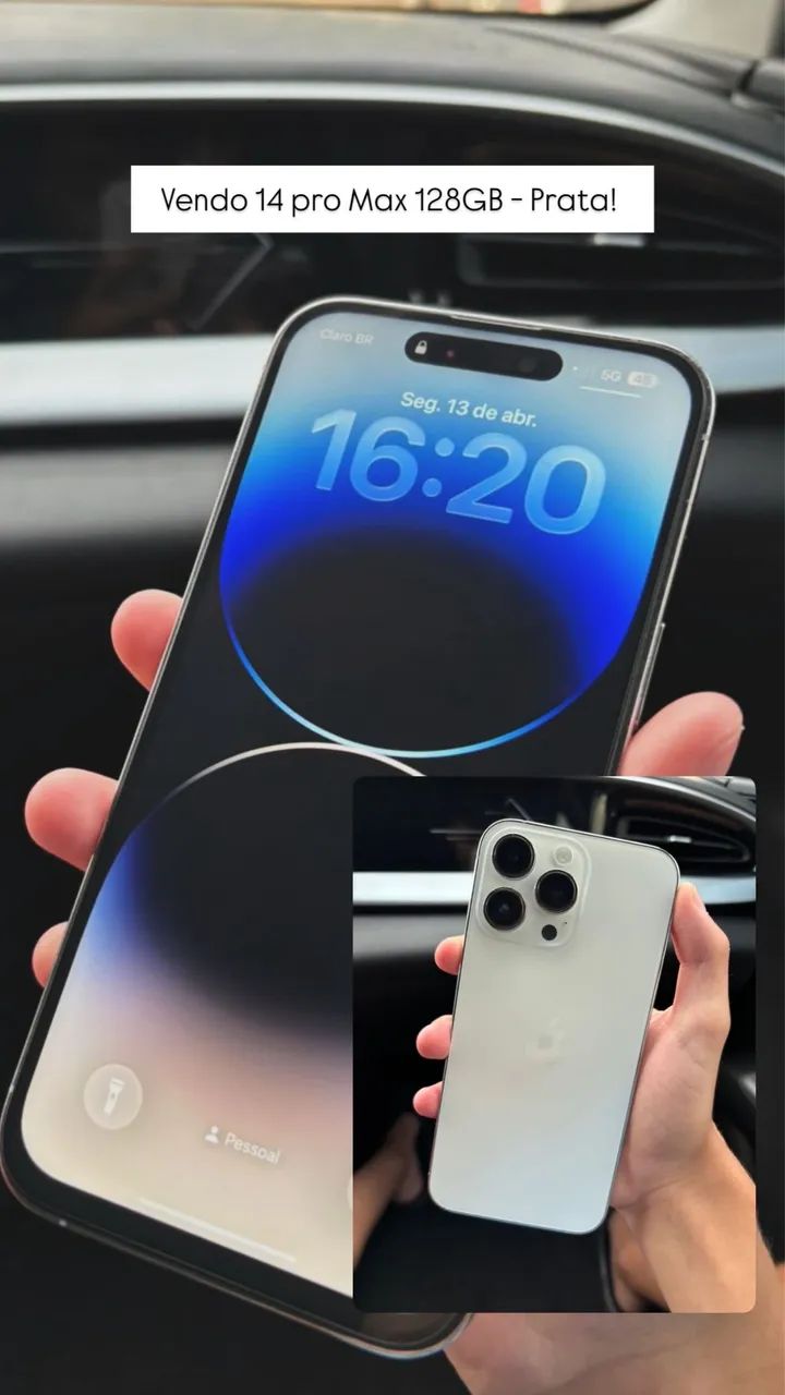 iPhone 14 Pro Max 128Gb - Prata - Celulares e Smartphones - Jardim