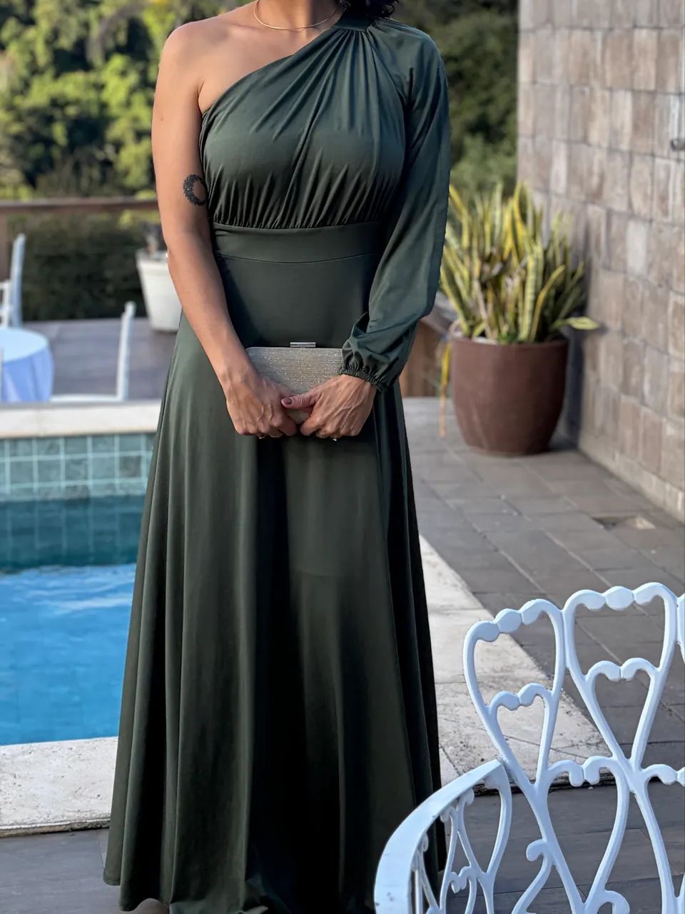 Vestido Longo Verde Militar 