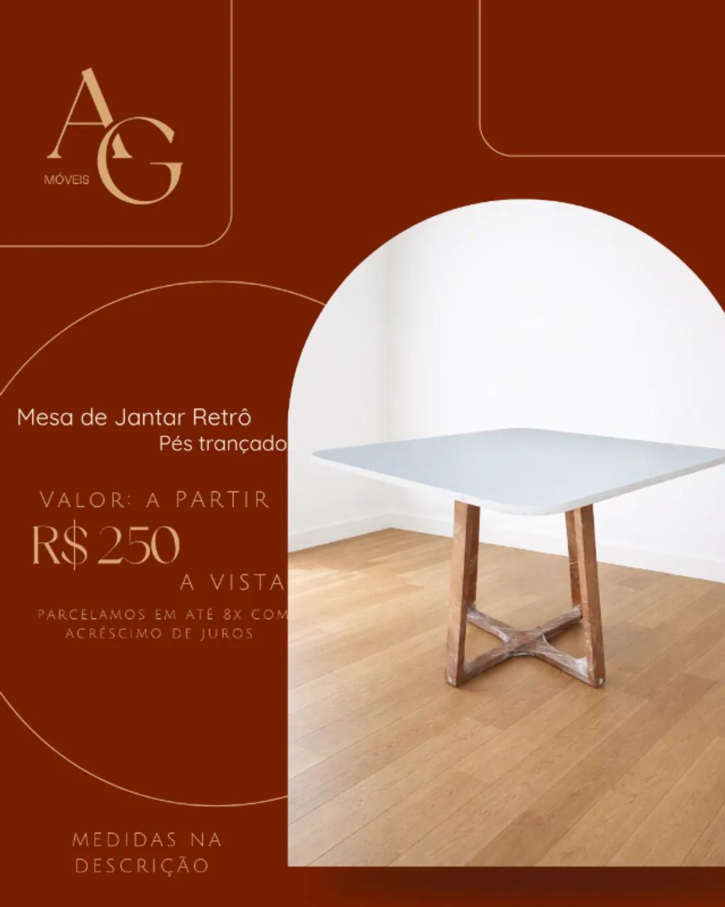 Mesa de Jantar Trançada quadrada