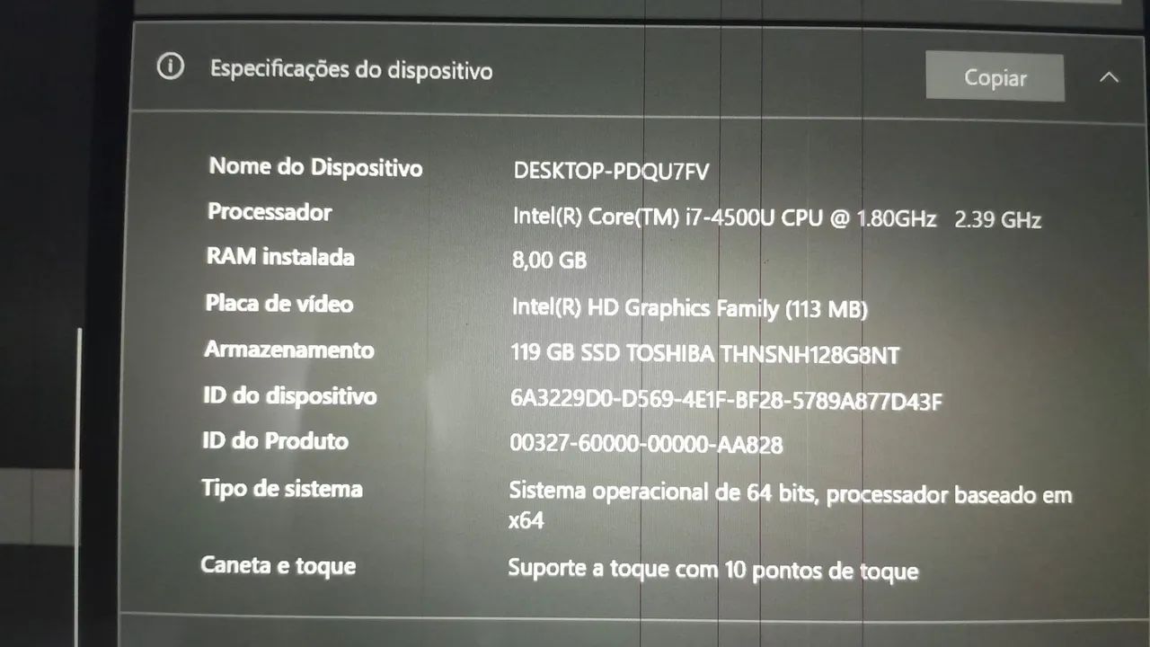 Notebook Sony VAIO core i7 8GB RAM SSD 128GB - touchscreen