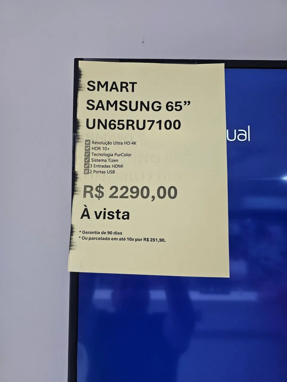 SmartTv 4k  Samsung seminova 65" - Foto 4