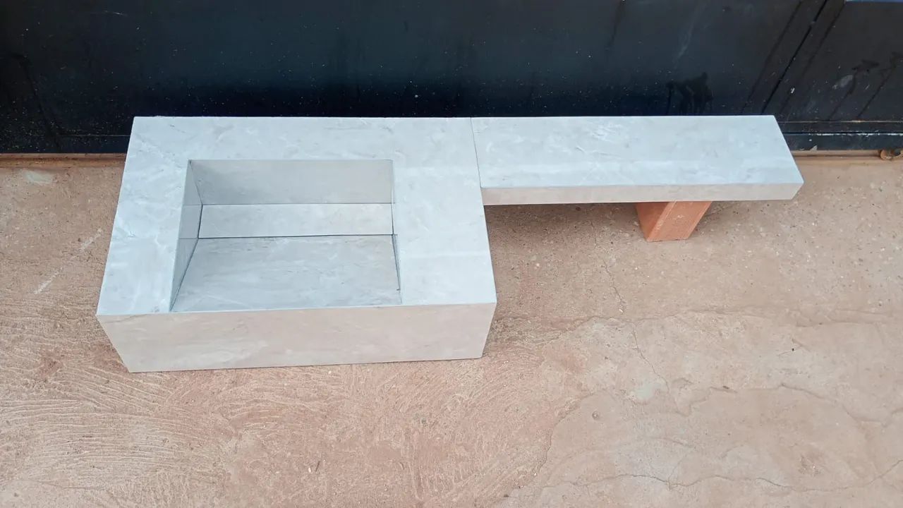 Pia esculpida com extensor e prateleira  - Foto 2