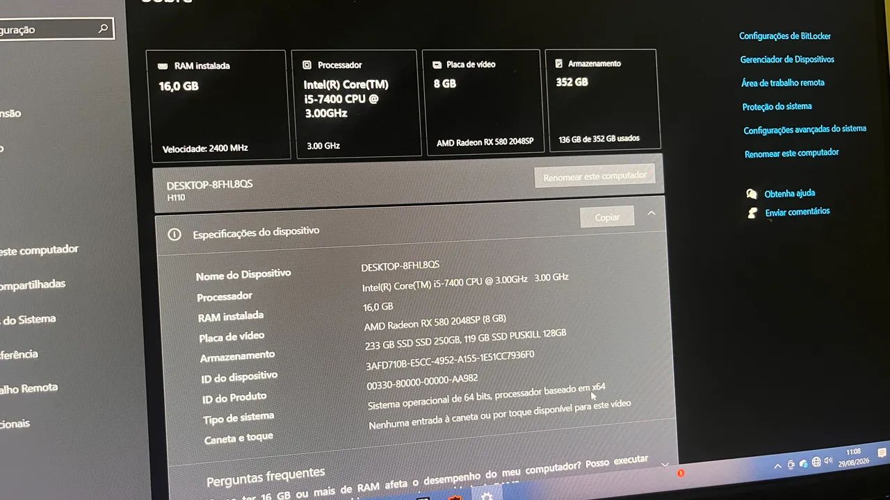 Pc completo + monitor + periféricos (recebo Xbox s com volta ) - Foto 3