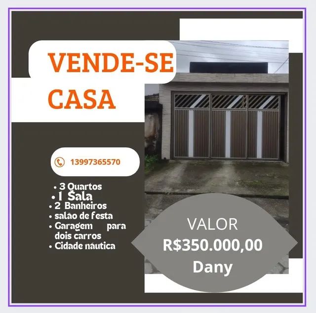 Captação de Casa a venda na Rua Aloysio Teles de Melo (Tancredo Neves), Cidade Náutica, São Vicente, SP
