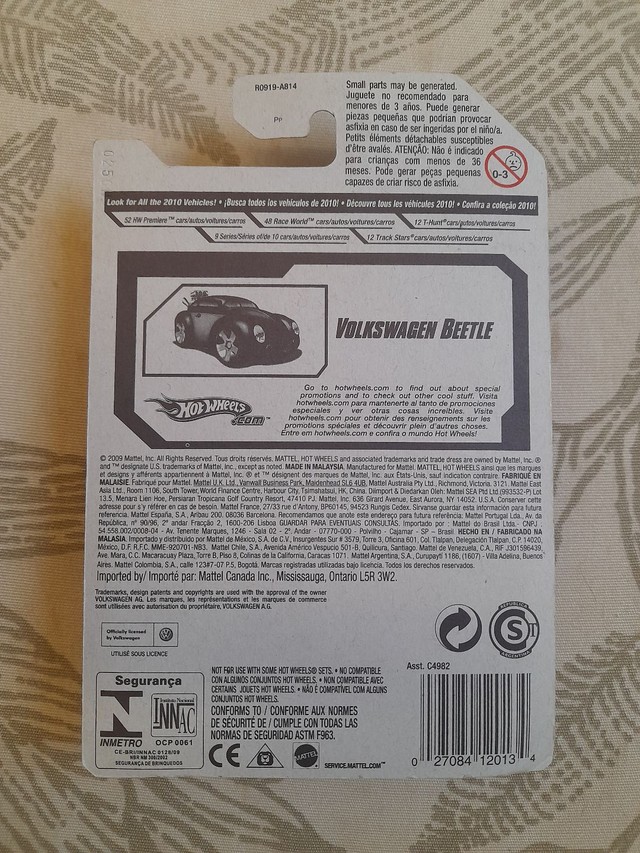 FUSCA HOT WHEELS VOLKSWAGEN BEETLE 2010 - Foto 5