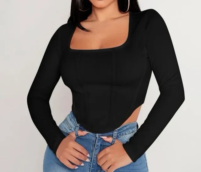 VENDA - cropped com barbatana NOVO