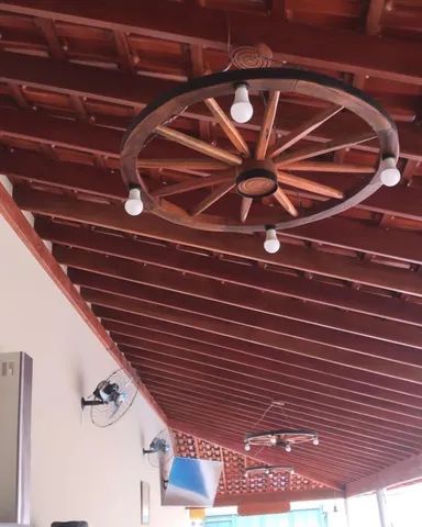 Luminária roda de carroça pendente  - Foto 3