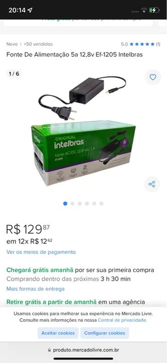 Fonte de Alimentação Intelbras 12,8 Vdc 5A - Foto 2