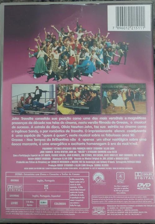 DVD Grease - Nos Tempos da Brilhantina - John Travolta e Olivia Newton-John - Foto 2