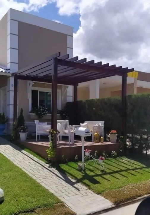 Caramanchão de madeira - cobertura  - Foto 5