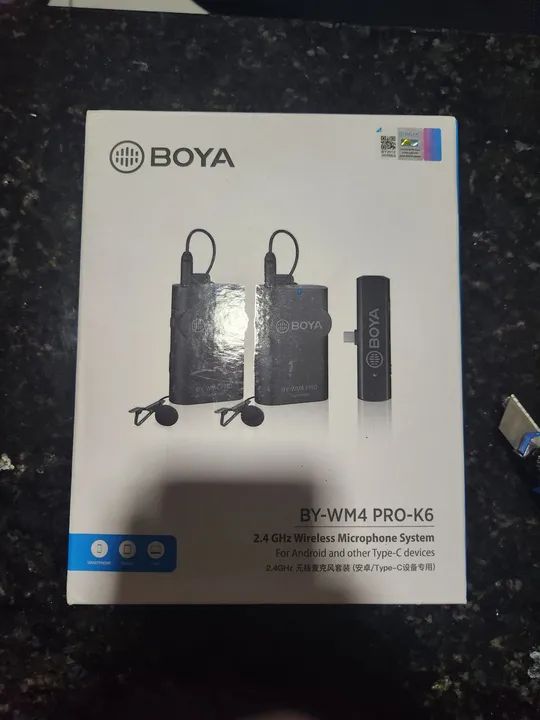 Microfone boya sem fio tipo C - compatível com iPhone 15