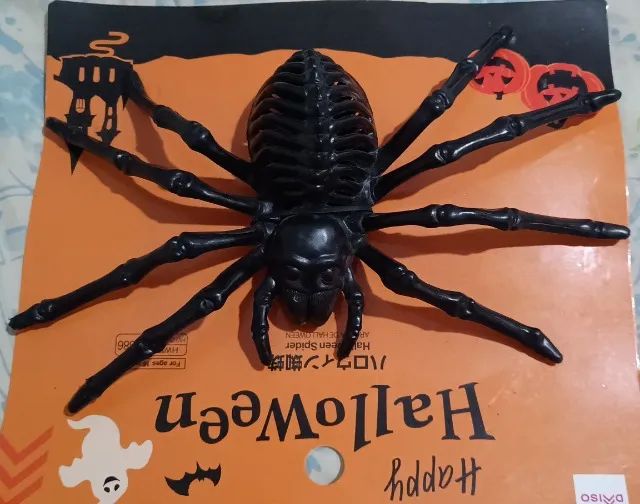 Aranha Negra Esqueleto Plástico Halloween Daiso - Foto 2