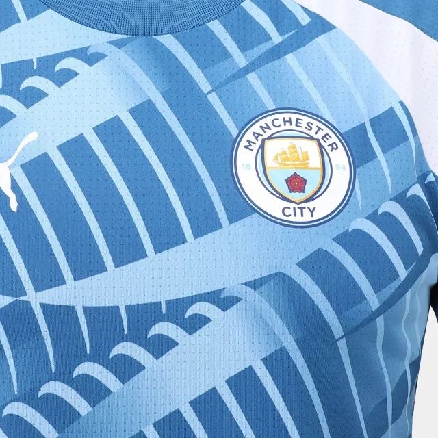 Camisa Manchester City Pré-Jogo 23/24 Puma (tamanho G, nova e original) - Foto 3
