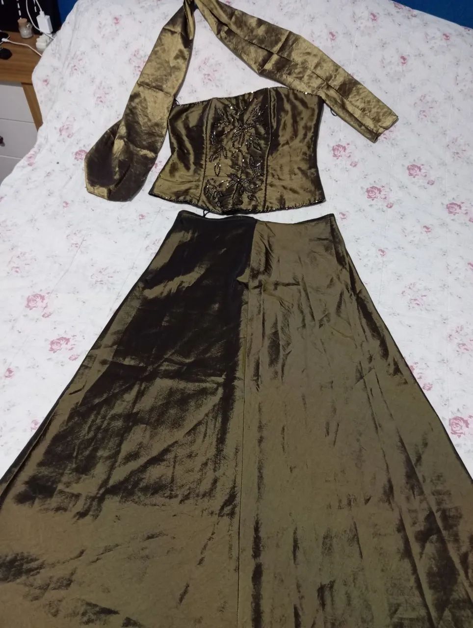 Vestido de Festa verde musgo - Tamanho G - Foto 3
