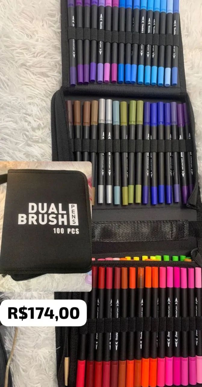 Canetas Dual Brush 100 cores