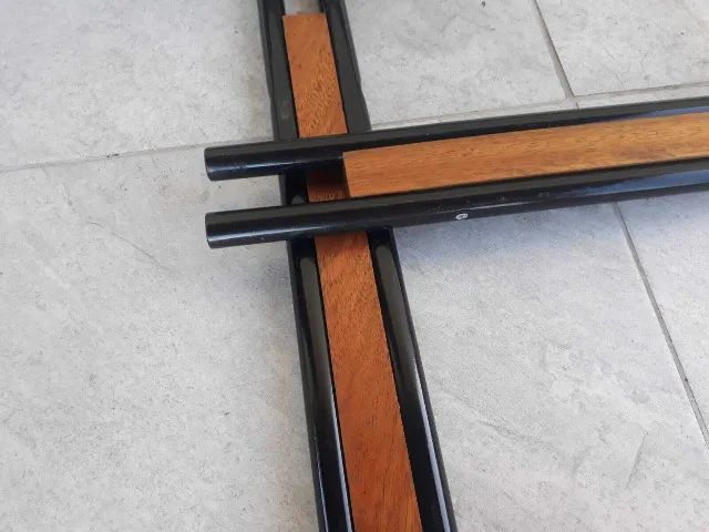 Jogo de Pés de Mesa Duplo com Acabamentos com Madeira com 4 peças Anos 80 - Foto 5