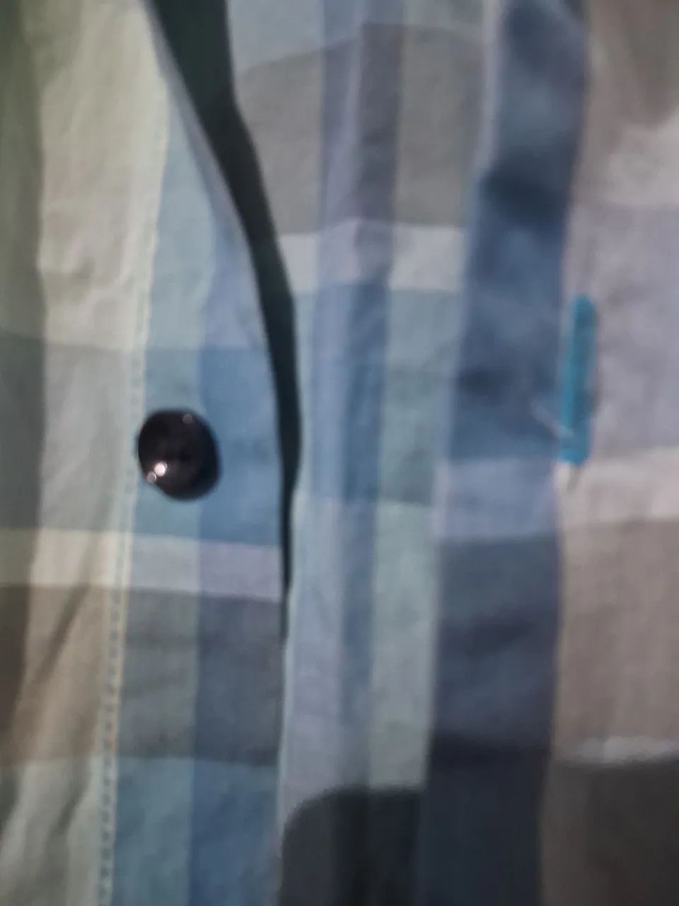 Camisa Masculina Listrada Azul e Cinza - Foto 2