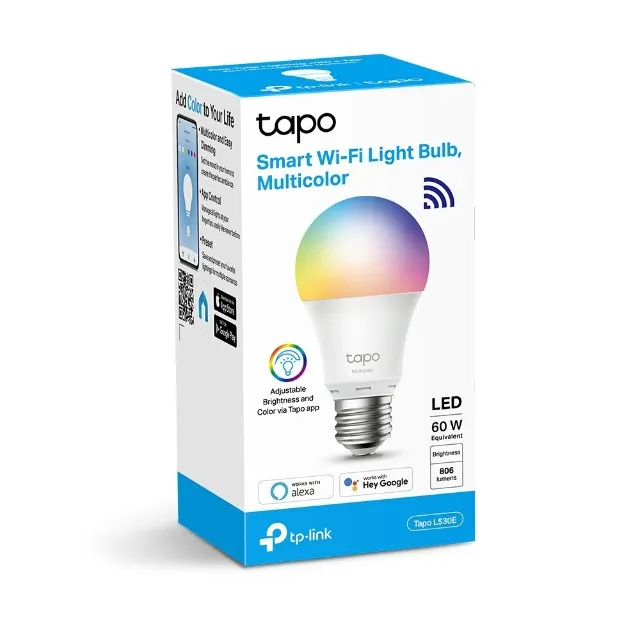 Lâmpada inteligente Wi-Fi Multicolorida 806 lumens 8,7 W - Tapo TpLink Loja Coimbra