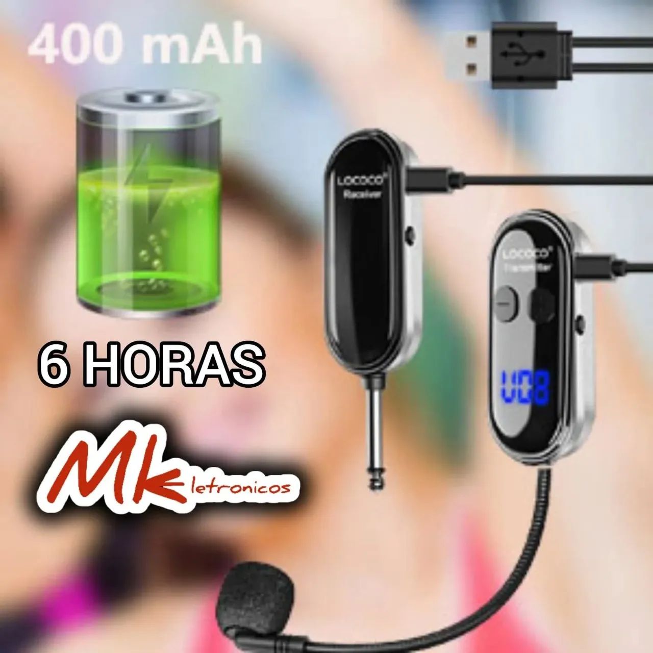 Microfone Sem Fio UHF XIAOKOA - Display Digital LED - Foto 5