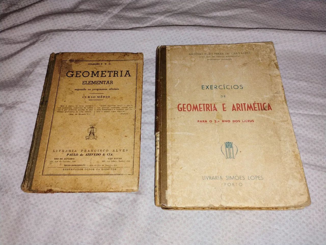 Livros de Geometria e Aritmética Antigos